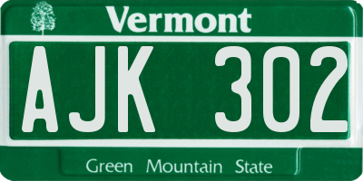 VT license plate AJK302