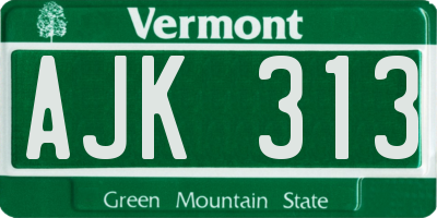 VT license plate AJK313
