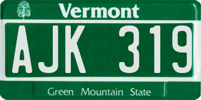 VT license plate AJK319