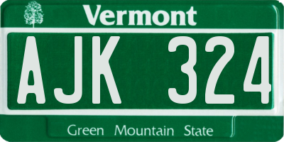 VT license plate AJK324