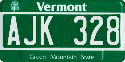 VT license plate AJK328