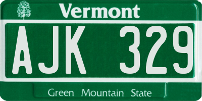 VT license plate AJK329