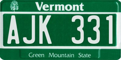 VT license plate AJK331