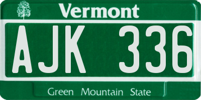 VT license plate AJK336