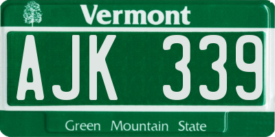 VT license plate AJK339