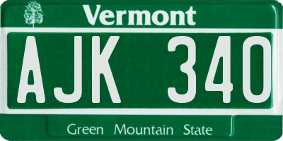 VT license plate AJK340