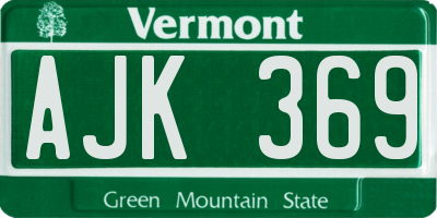 VT license plate AJK369