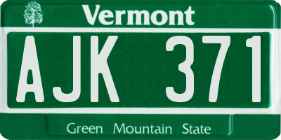 VT license plate AJK371