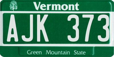 VT license plate AJK373