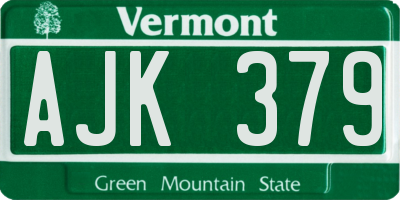 VT license plate AJK379
