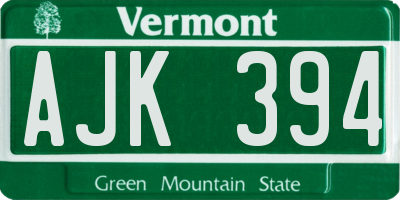VT license plate AJK394