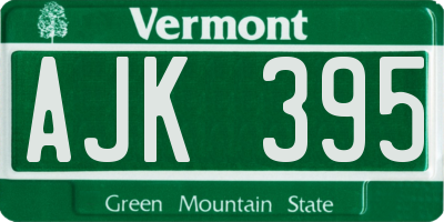 VT license plate AJK395