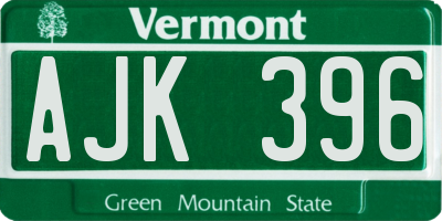 VT license plate AJK396