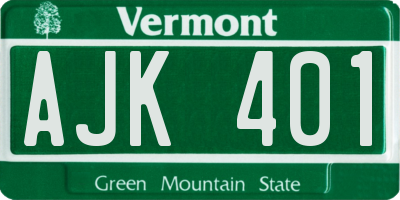 VT license plate AJK401