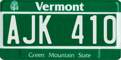 VT license plate AJK410