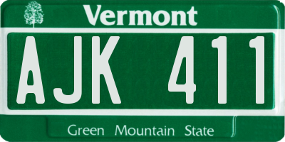 VT license plate AJK411