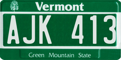 VT license plate AJK413