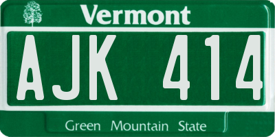 VT license plate AJK414