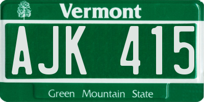 VT license plate AJK415