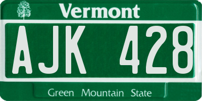 VT license plate AJK428