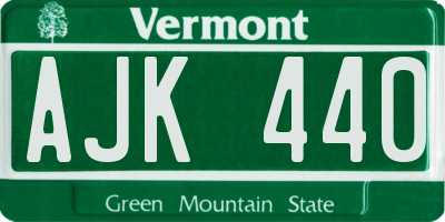 VT license plate AJK440