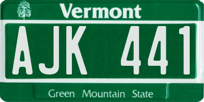 VT license plate AJK441