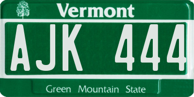 VT license plate AJK444