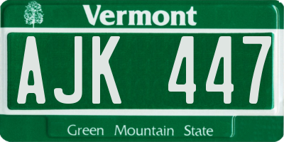 VT license plate AJK447
