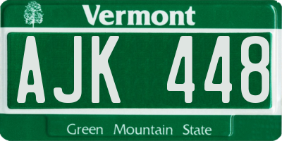 VT license plate AJK448