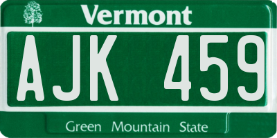 VT license plate AJK459
