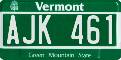 VT license plate AJK461