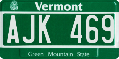 VT license plate AJK469