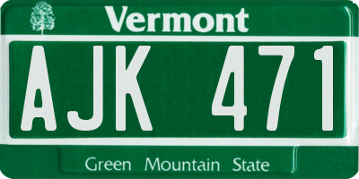 VT license plate AJK471