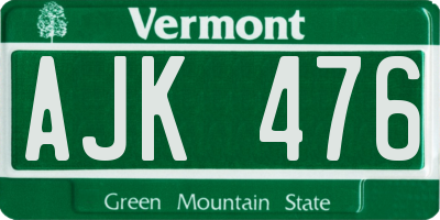 VT license plate AJK476