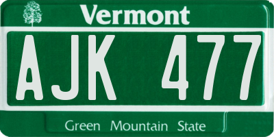 VT license plate AJK477
