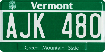 VT license plate AJK480
