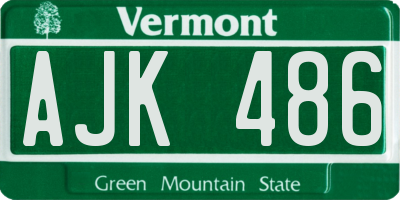 VT license plate AJK486