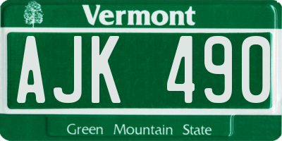 VT license plate AJK490
