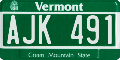 VT license plate AJK491