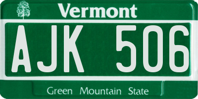 VT license plate AJK506