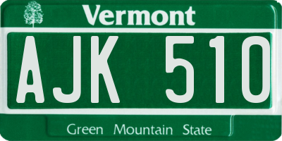 VT license plate AJK510