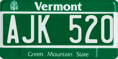 VT license plate AJK520