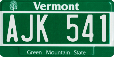 VT license plate AJK541