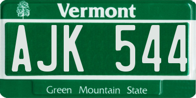 VT license plate AJK544