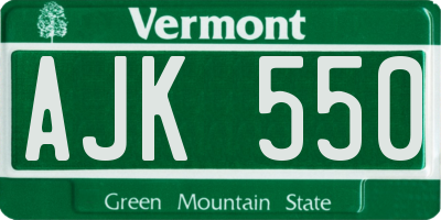VT license plate AJK550