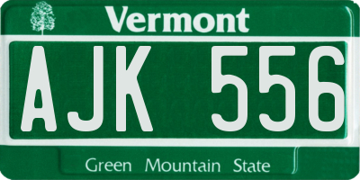 VT license plate AJK556