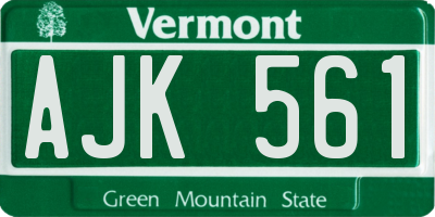 VT license plate AJK561