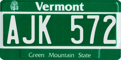 VT license plate AJK572