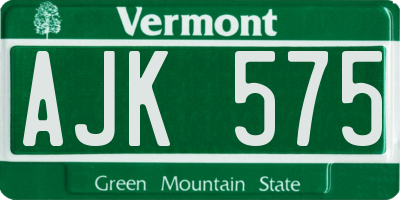 VT license plate AJK575