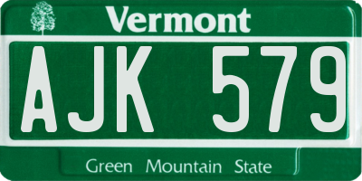 VT license plate AJK579